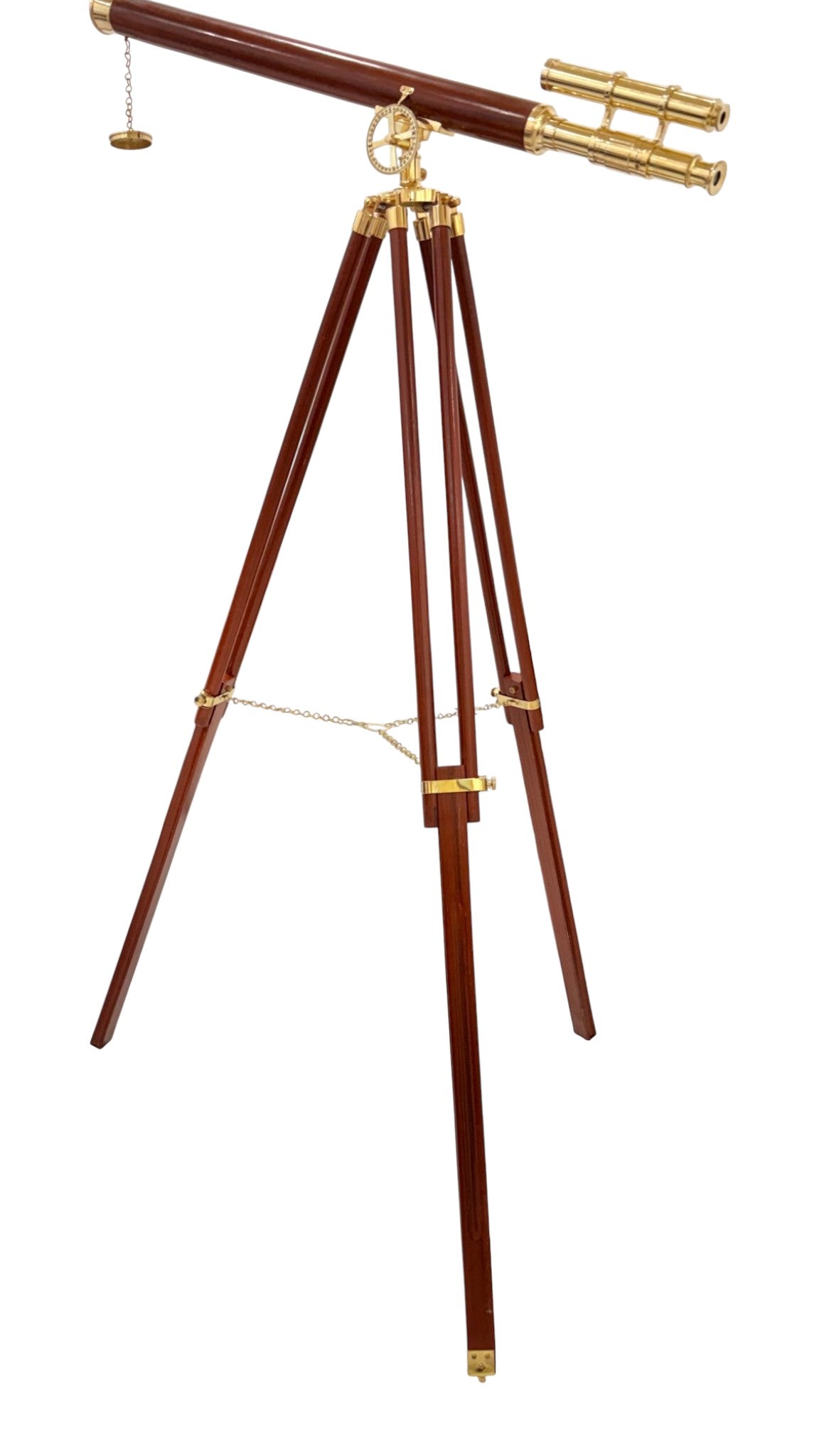 Personalised 60” Adjustable Brass & Wooden Telescope with Tripod