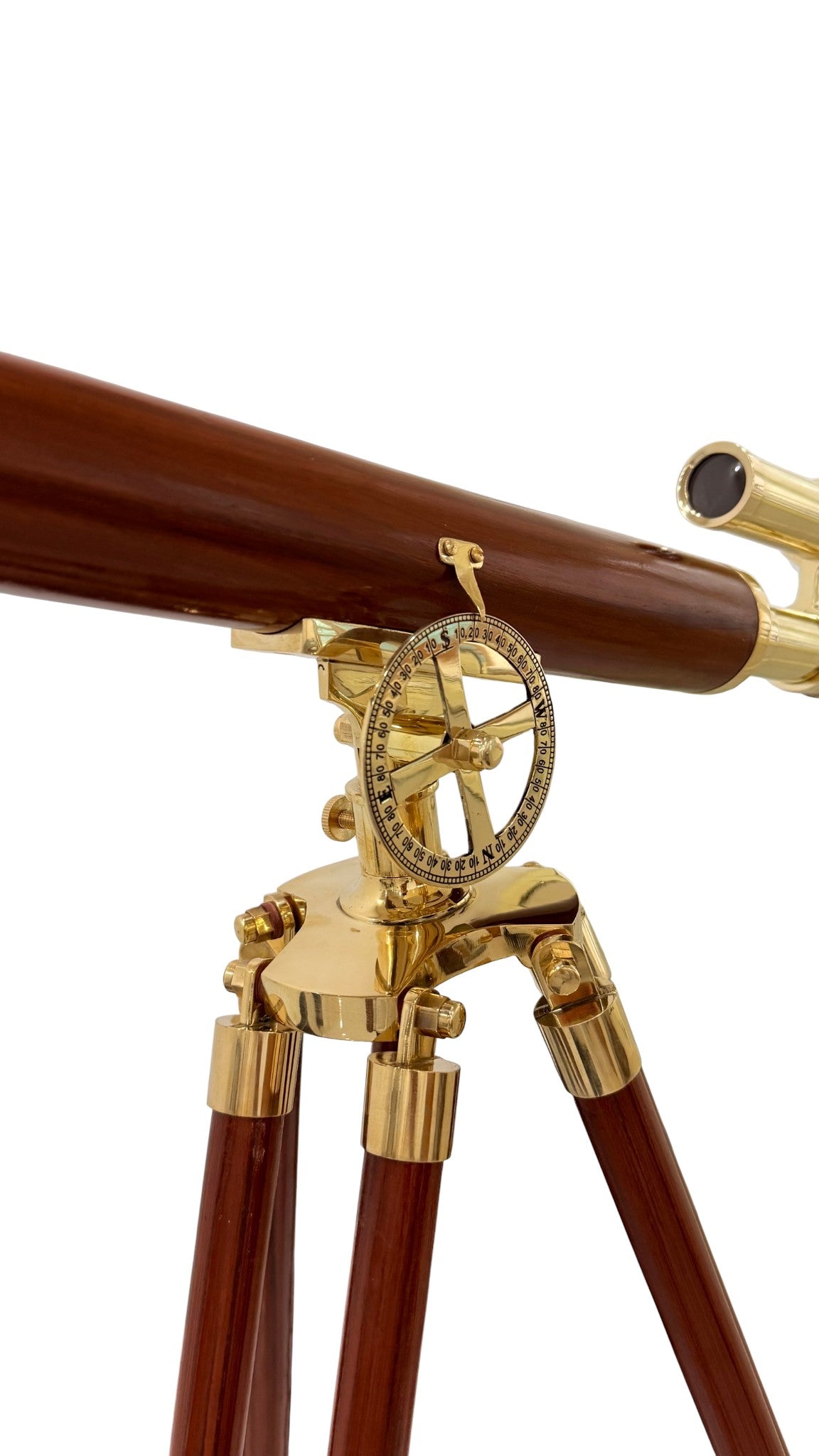 Personalised 60” Adjustable Brass & Wooden Telescope with Tripod
