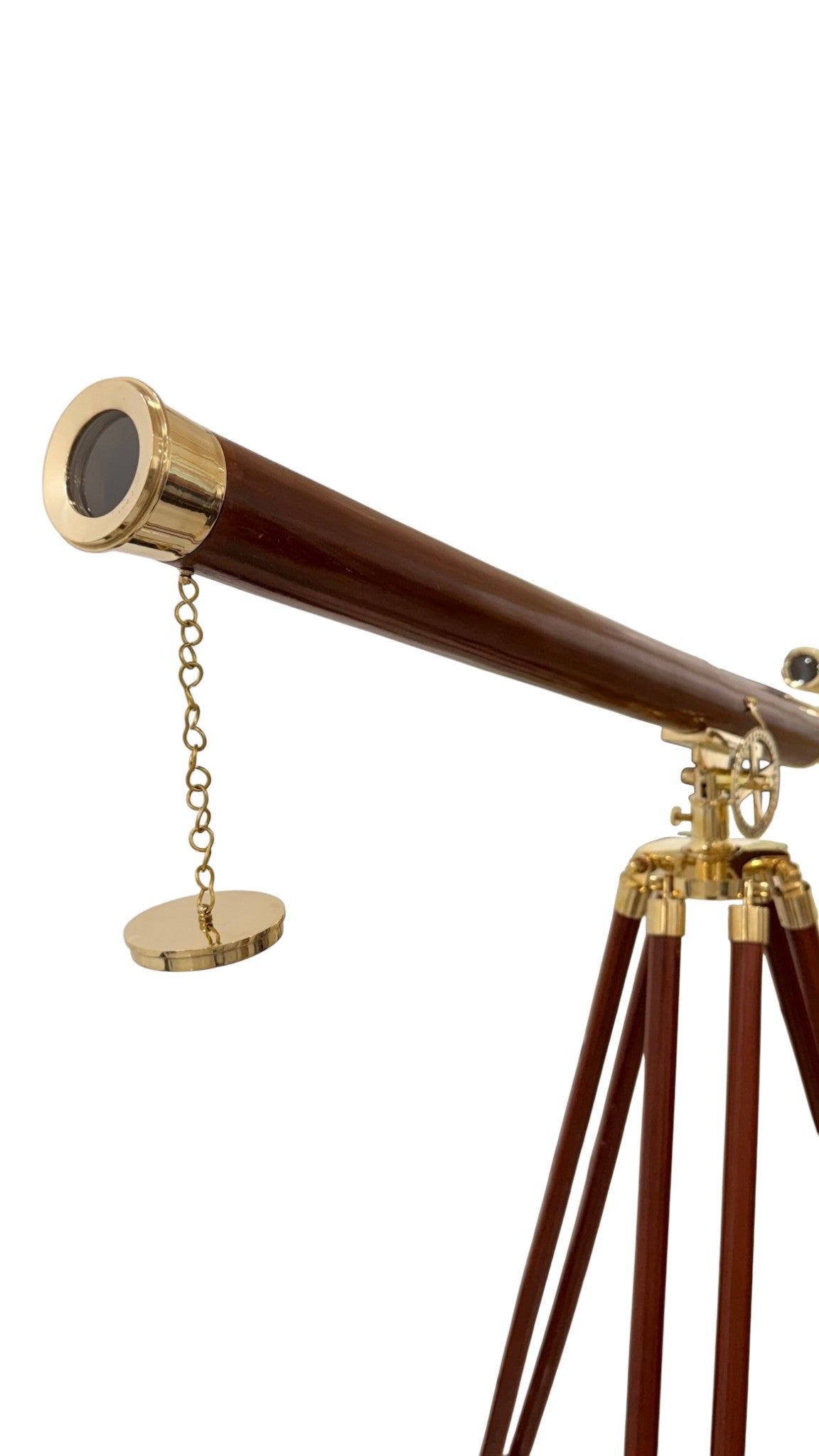 Personalised 60” Adjustable Brass & Wooden Telescope with Tripod