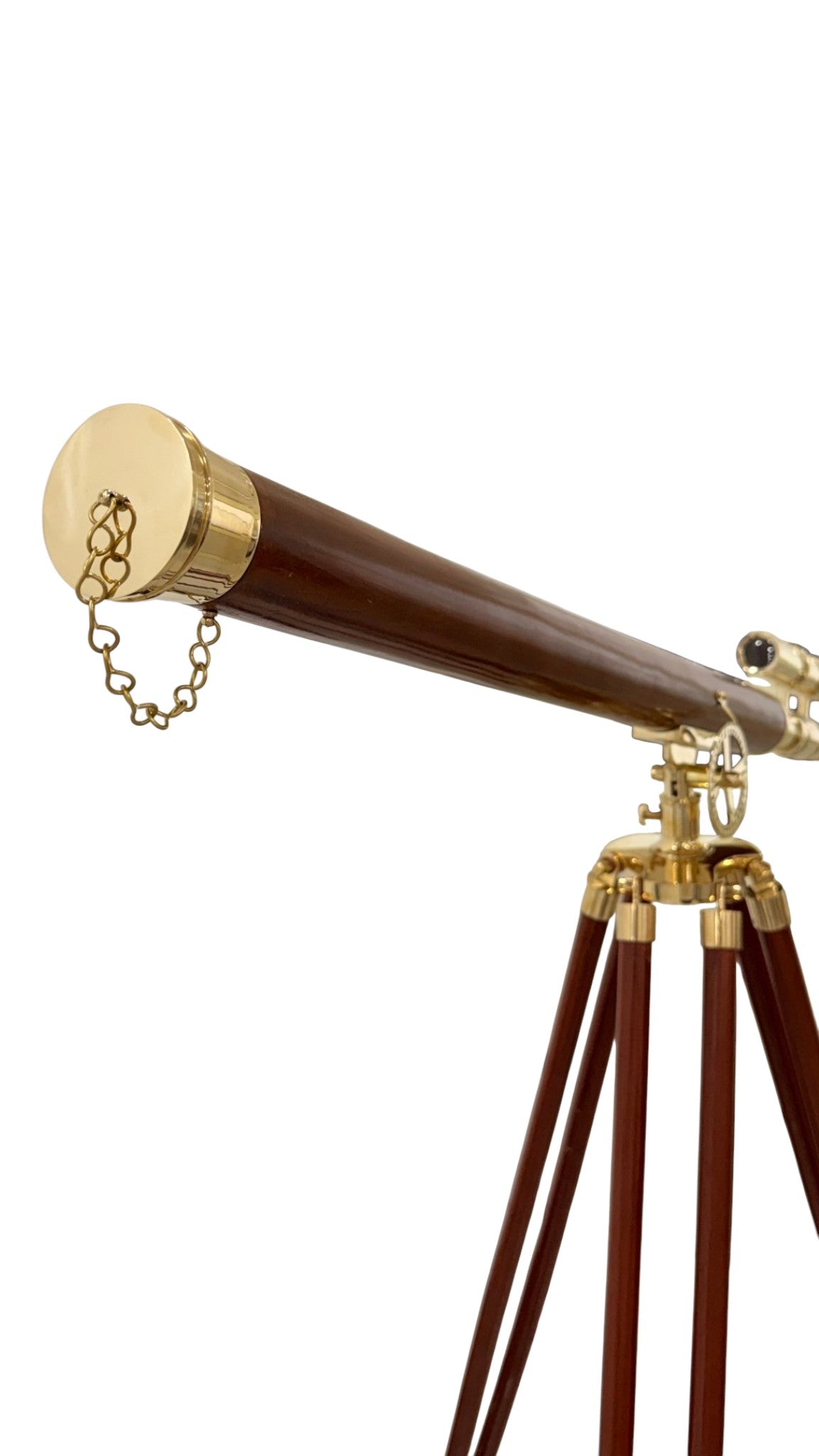 Personalised 60” Adjustable Brass & Wooden Telescope with Tripod