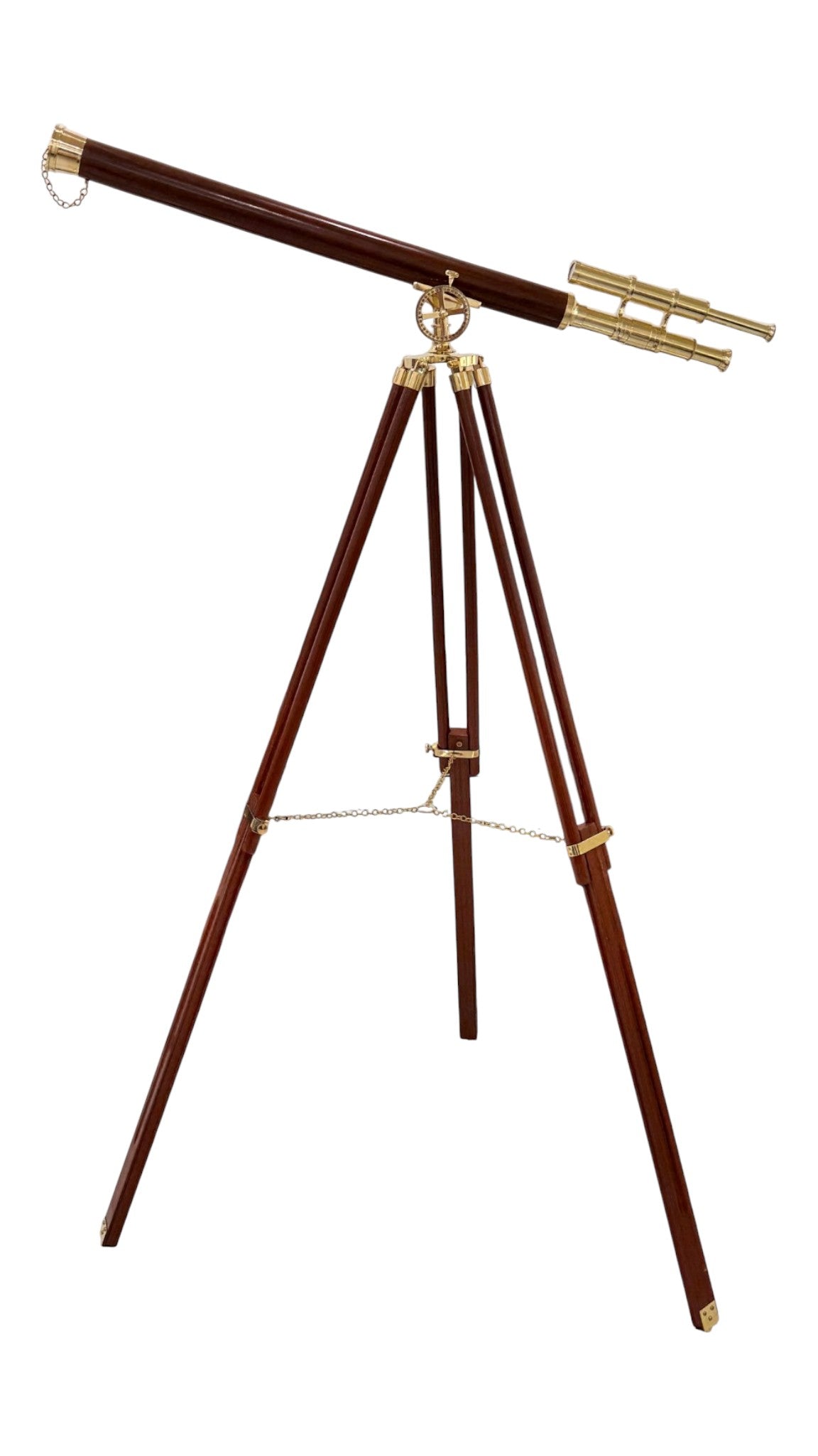 Personalised 60” Adjustable Brass & Wooden Telescope with Tripod