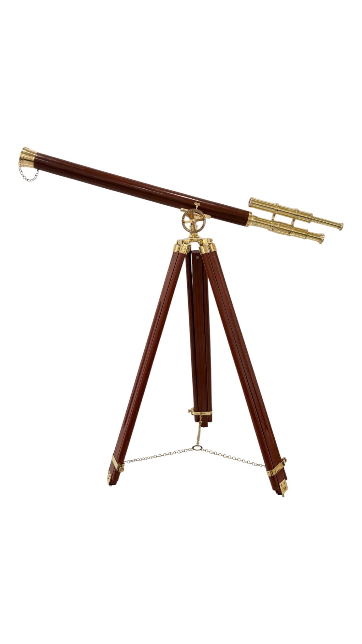 Personalised 60” Adjustable Brass & Wooden Telescope with Tripod