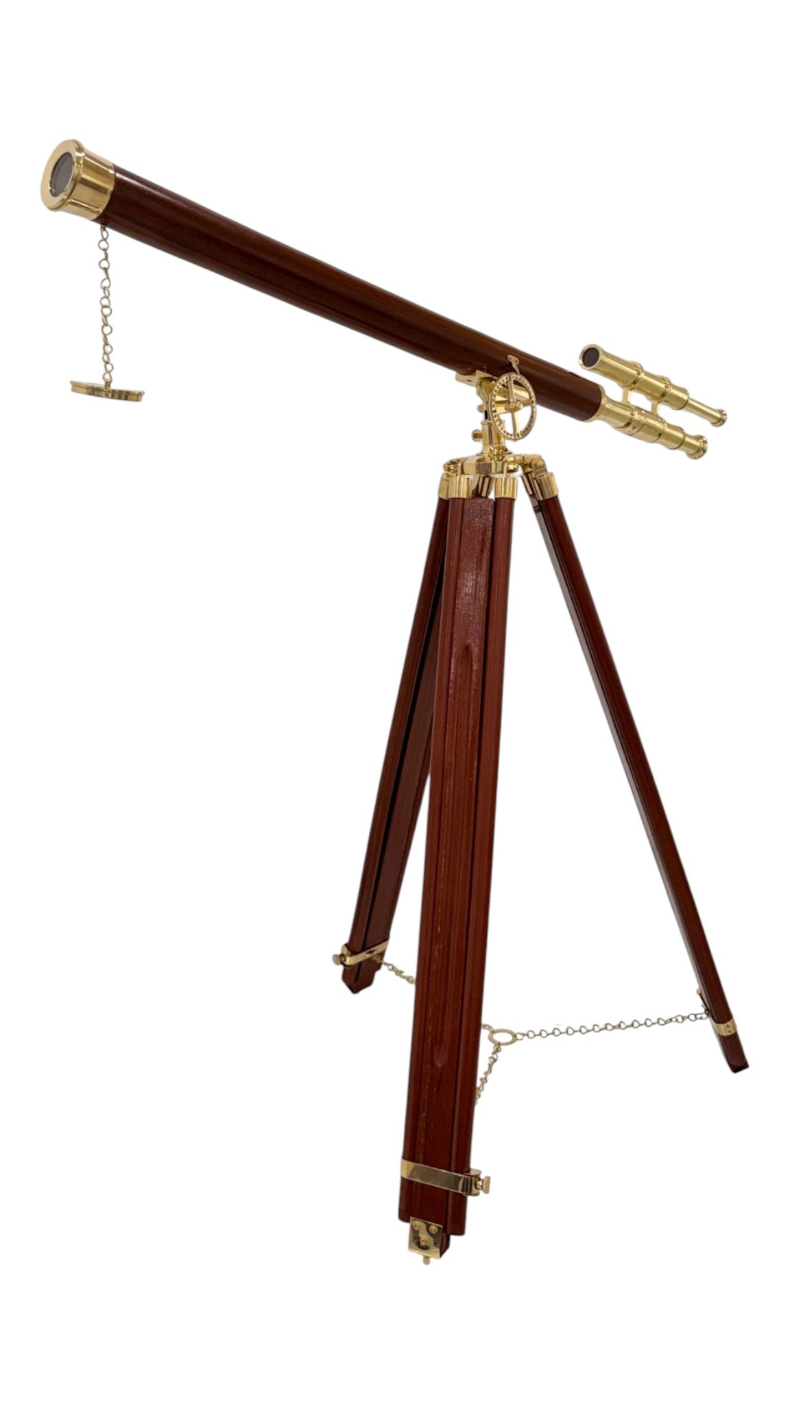 Personalised 60” Adjustable Brass & Wooden Telescope with Tripod