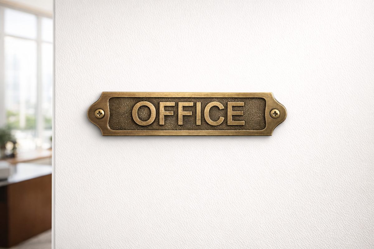Personalised Office Brass Plaque
