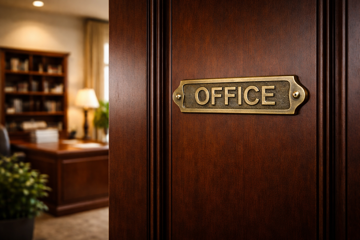 Personalised Office Brass Plaque