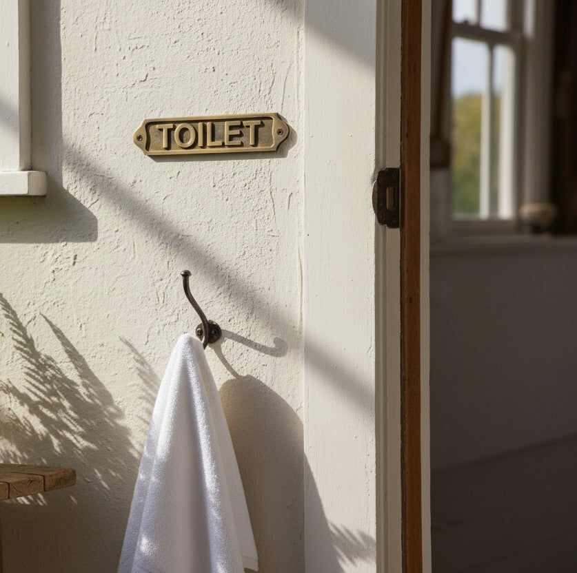 Toilet Solid Brass Plaque