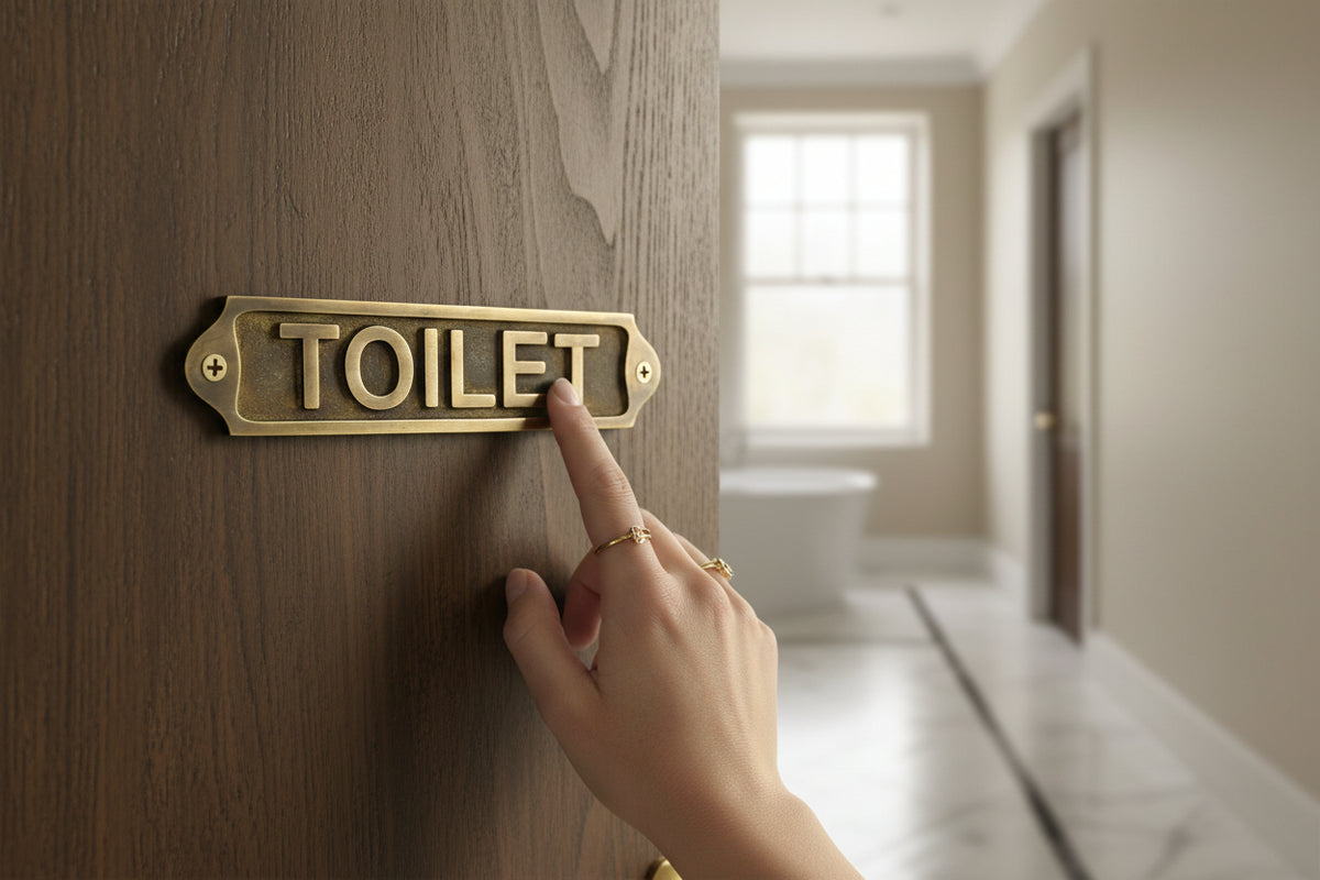 Toilet Solid Brass Plaque