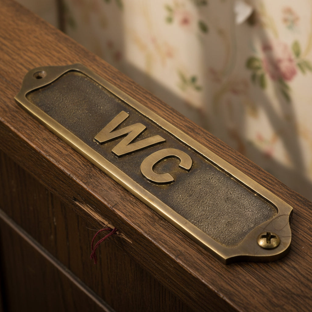 WC Solid Brass Plaque