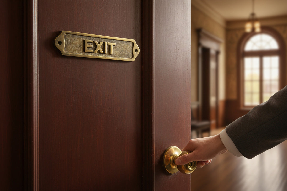 Engraved Brass Exit Plaque