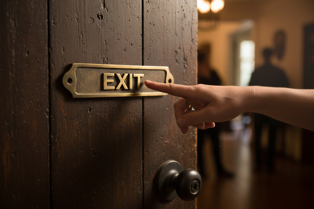 Engraved Brass Exit Plaque