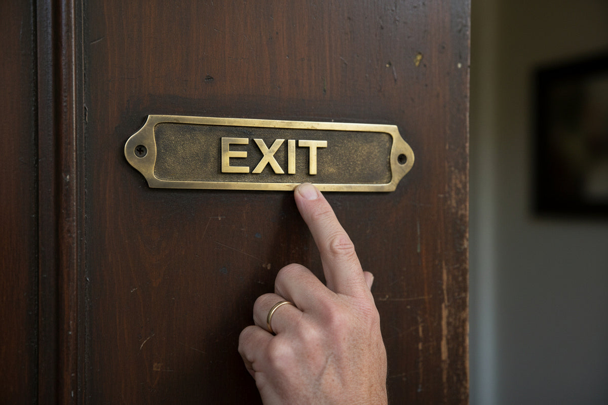 Engraved Brass Exit Plaque