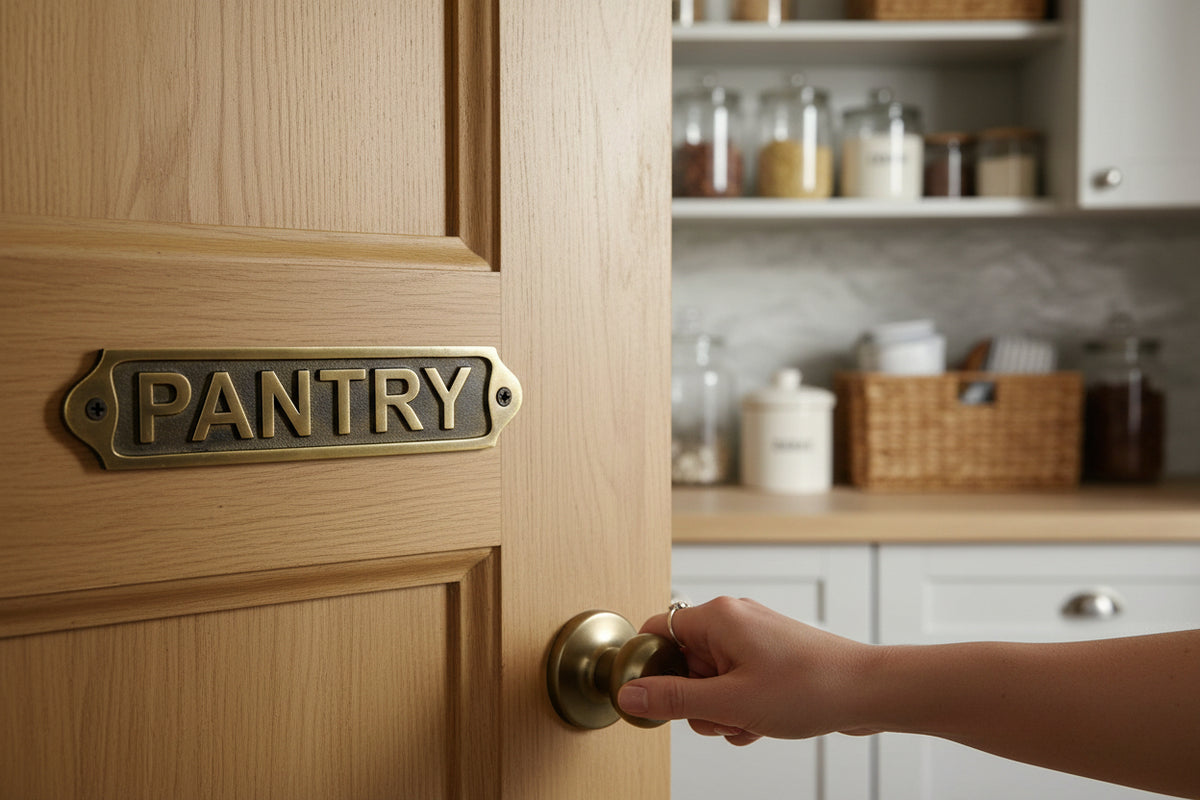 Solid Brass Pantry Door Plaque