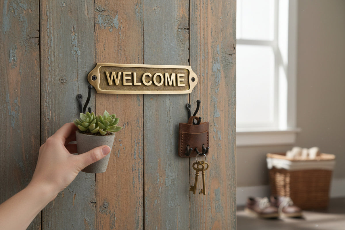 Brass Welcome Door Plaque