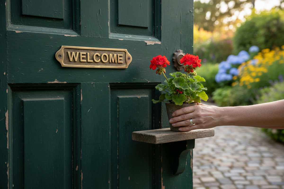 Brass Welcome Door Plaque