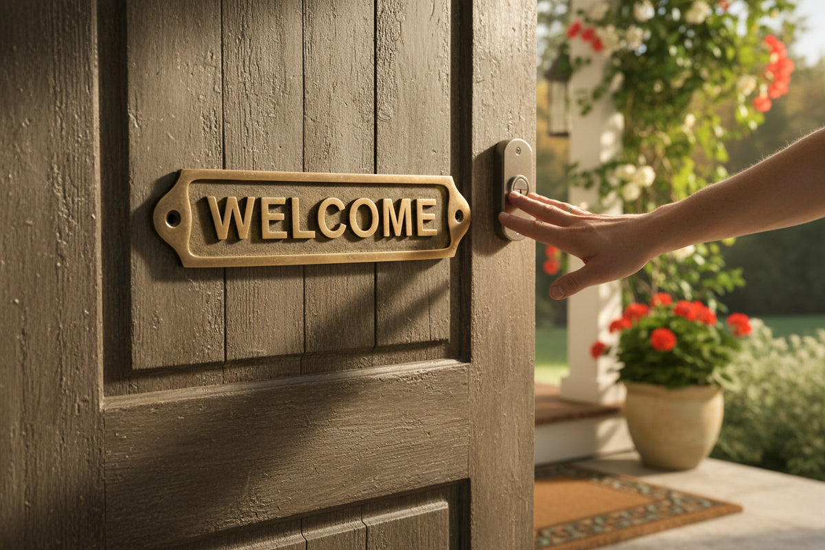 Brass Welcome Door Plaque