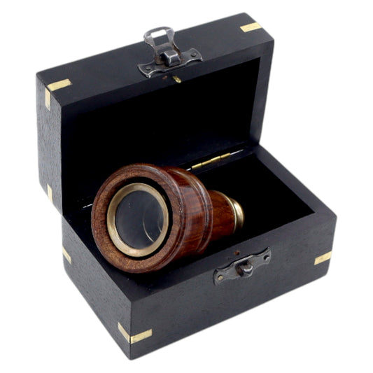 7-Inch The Admiral Bronze & Wood Telescope