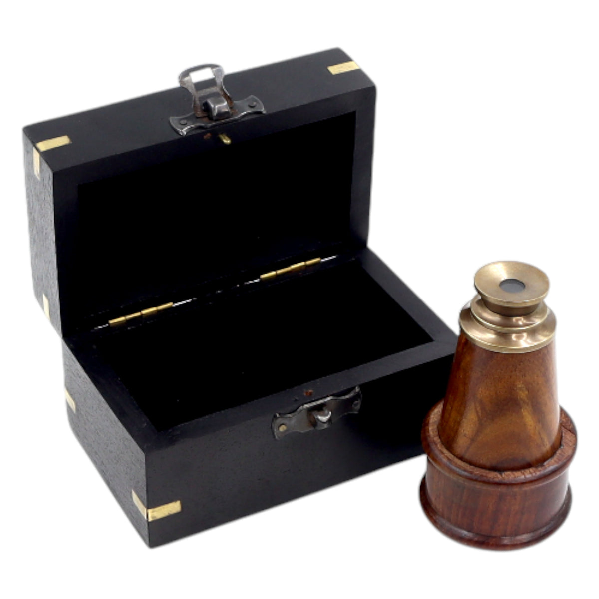 7-Inch The Admiral Bronze & Wood Telescope