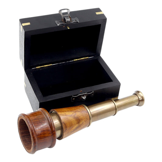 7-Inch The Admiral Bronze & Wood Telescope