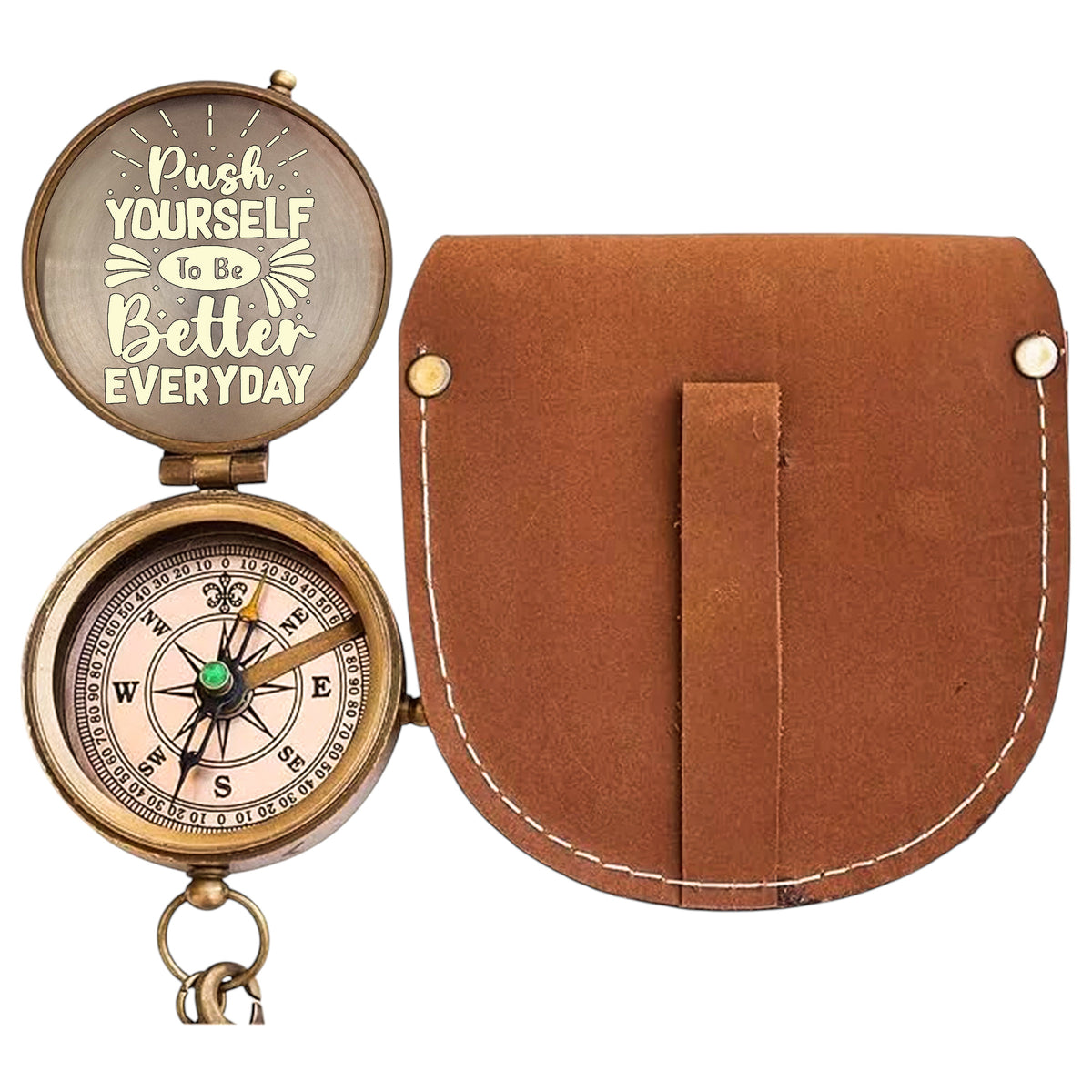 Personalised Compass with Motivational Quote Designs