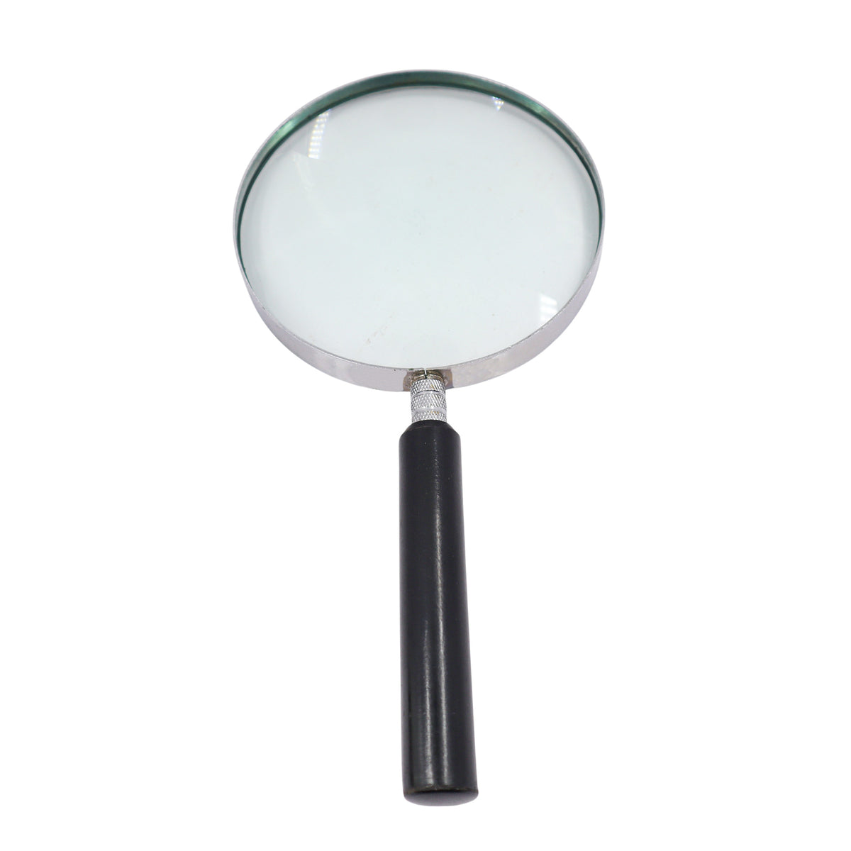 Black Handle Magnifying Glass with Silver Plating