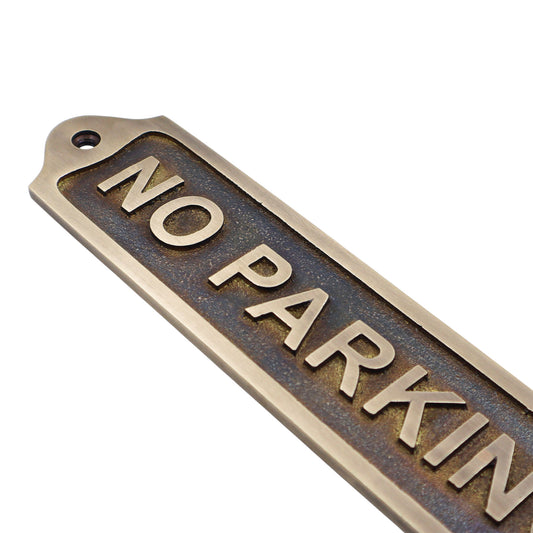 Custom No Parking Solid Brass Plaque