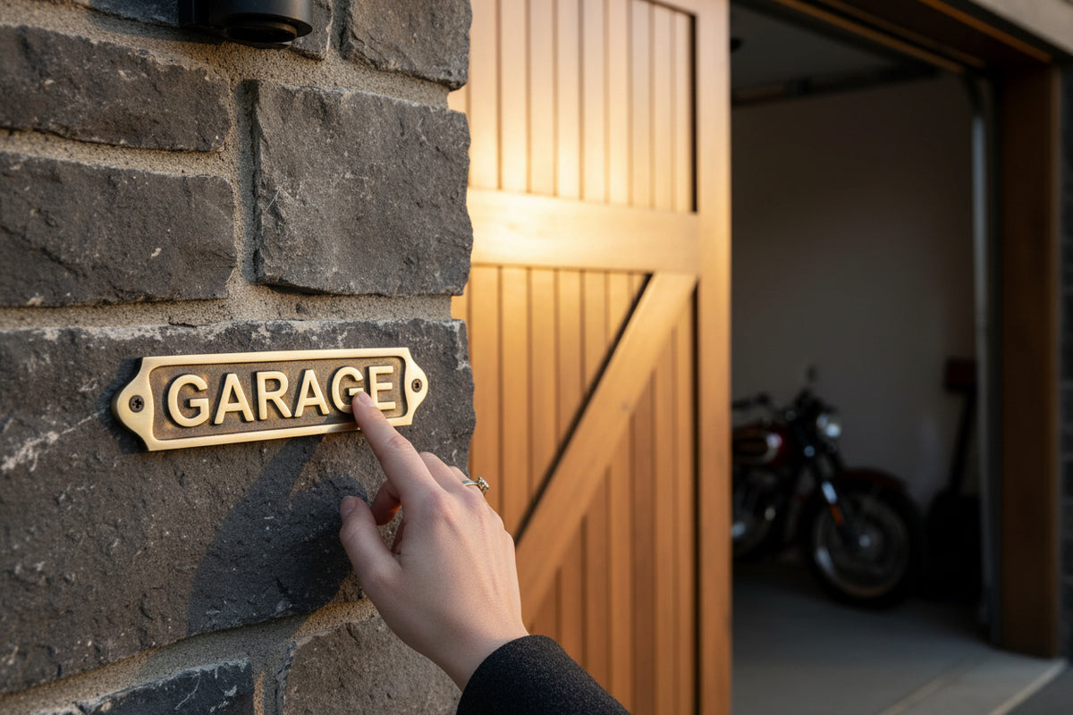 Brass Garage Sign Plaque