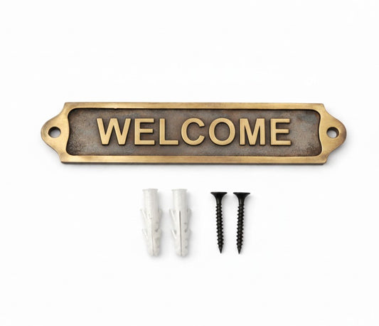 Brass Welcome Door Plaque