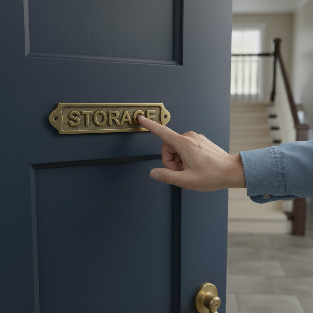 Solid Brass Storage Wall Sign