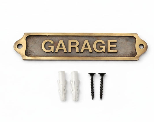 Brass Garage Sign Plaque