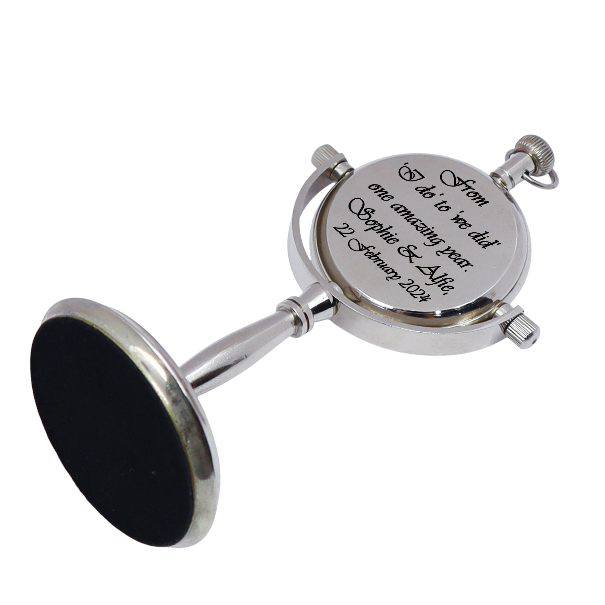 Personalised 1st Anniversary Silver Colour Desk Clock