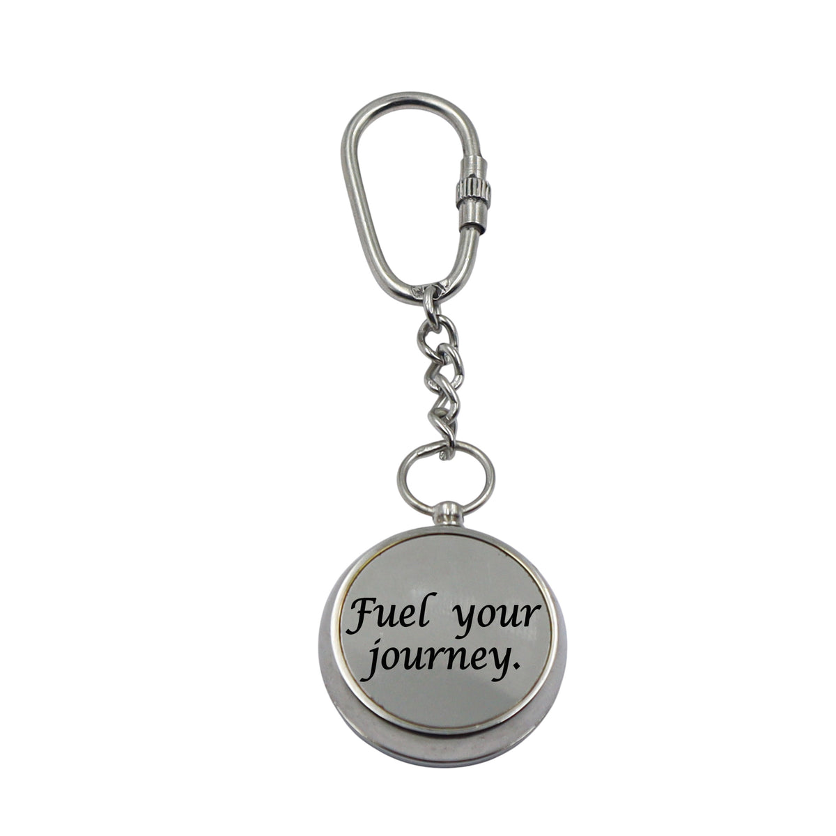 Personalized Chrome Compass Keyring