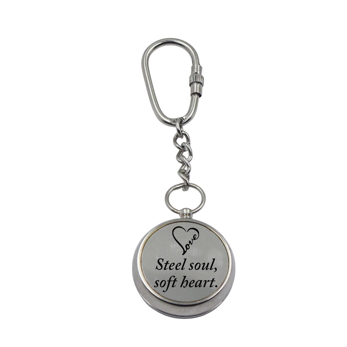 Personalized Chrome Compass Keyring