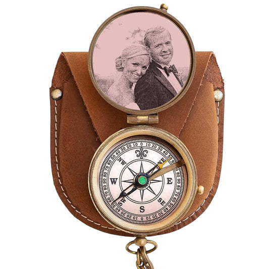 Personalized Photo Engraved Compass