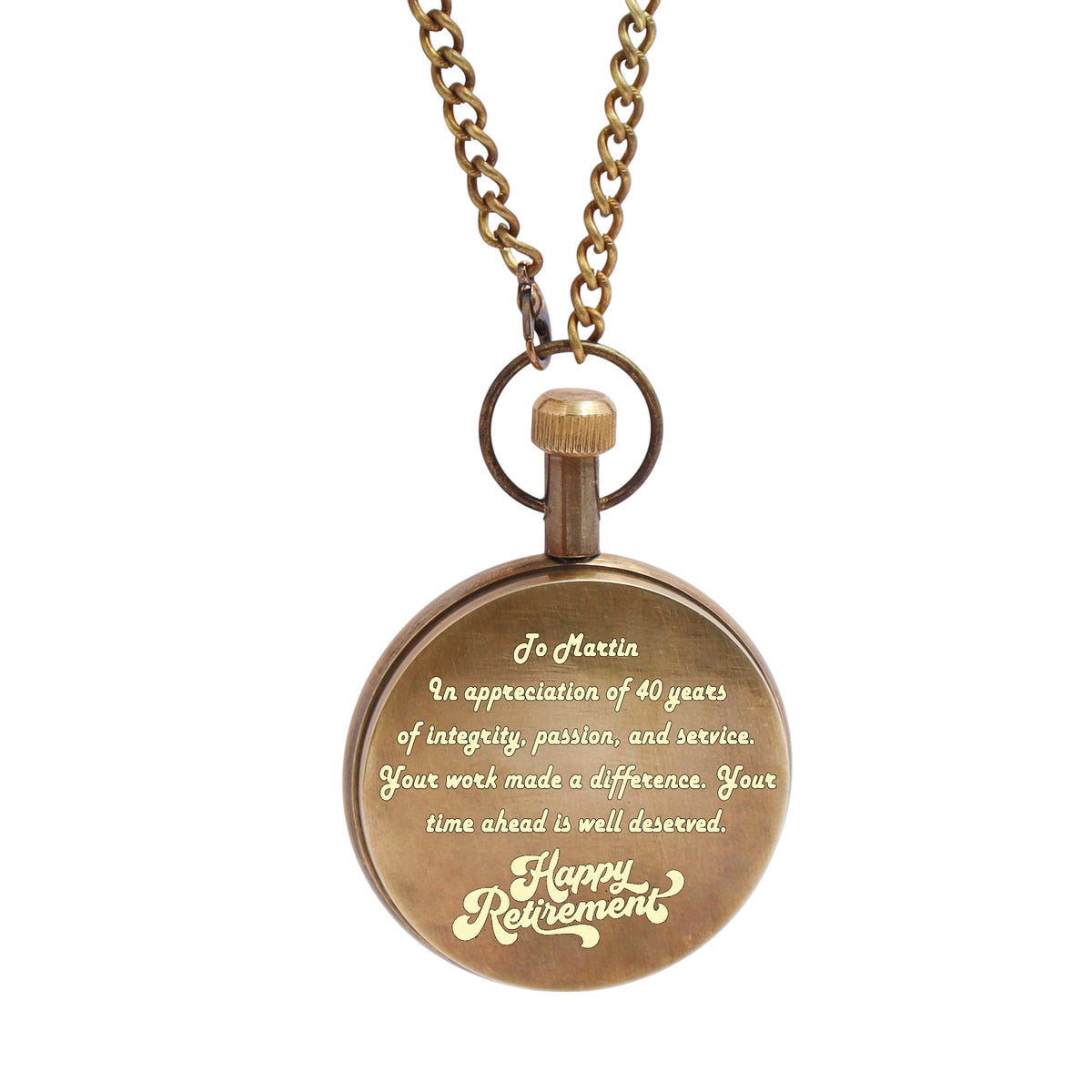 Personalized Pocket Watch Retirement Gift