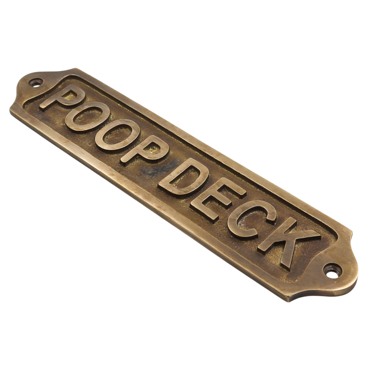 Poop Deck Solid Brass Plaque