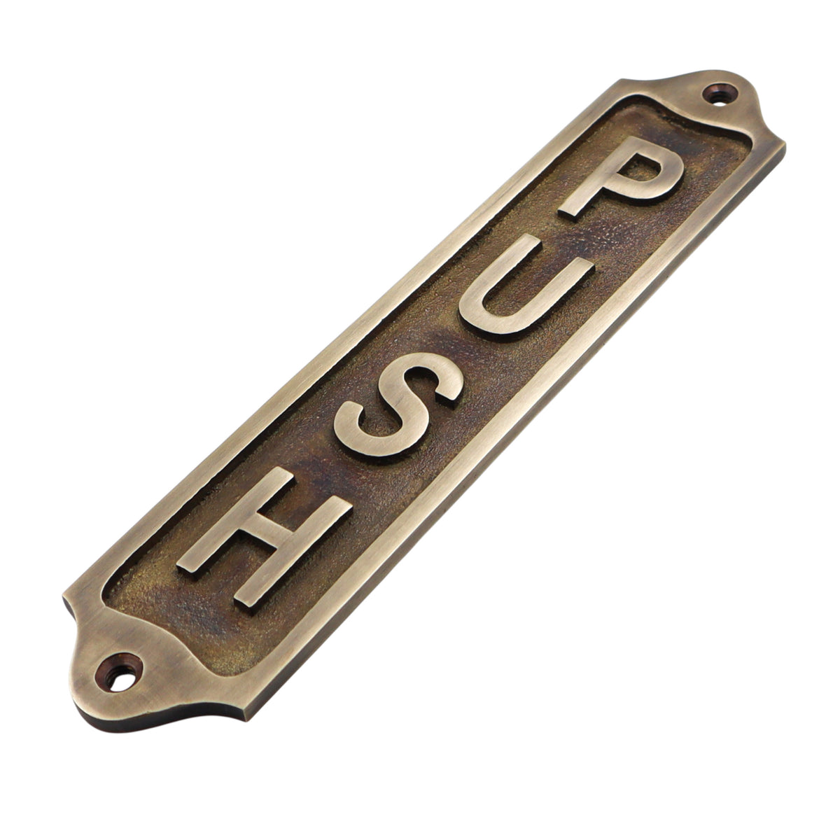 Push Solid Brass Plaque