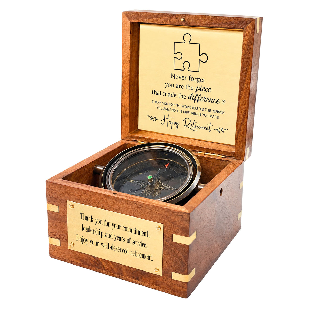 Personalised Royal Gimbal Compass with Brass Plaque