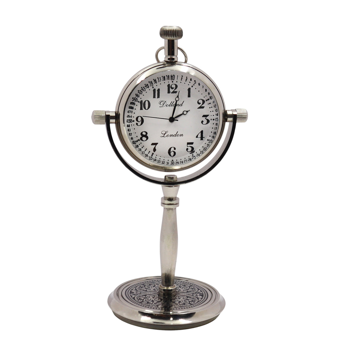 Personalised Silver Colour Desk Clock