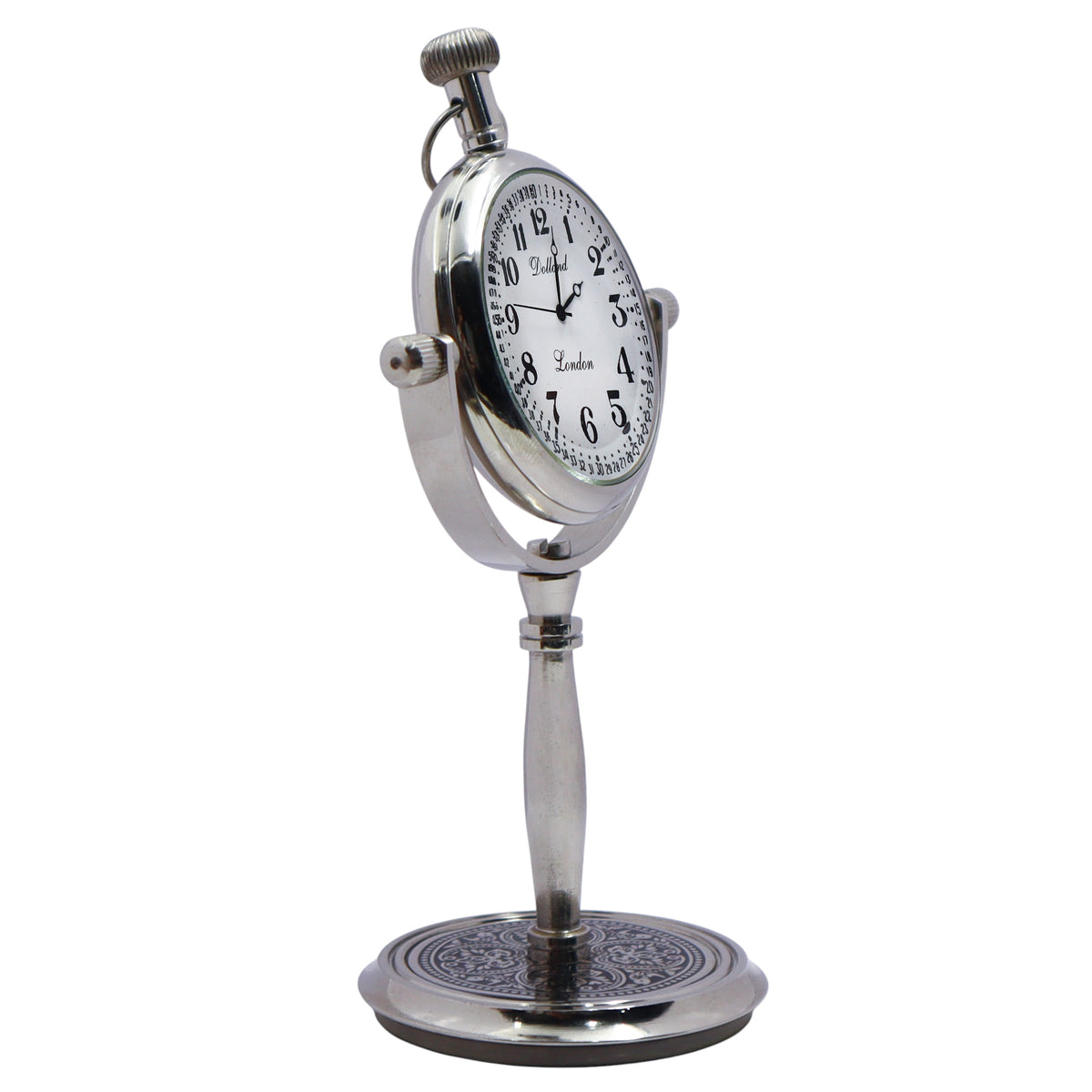 Personalised Silver Colour Desk Clock