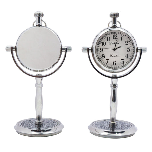 Personalised Silver Colour Desk Clock