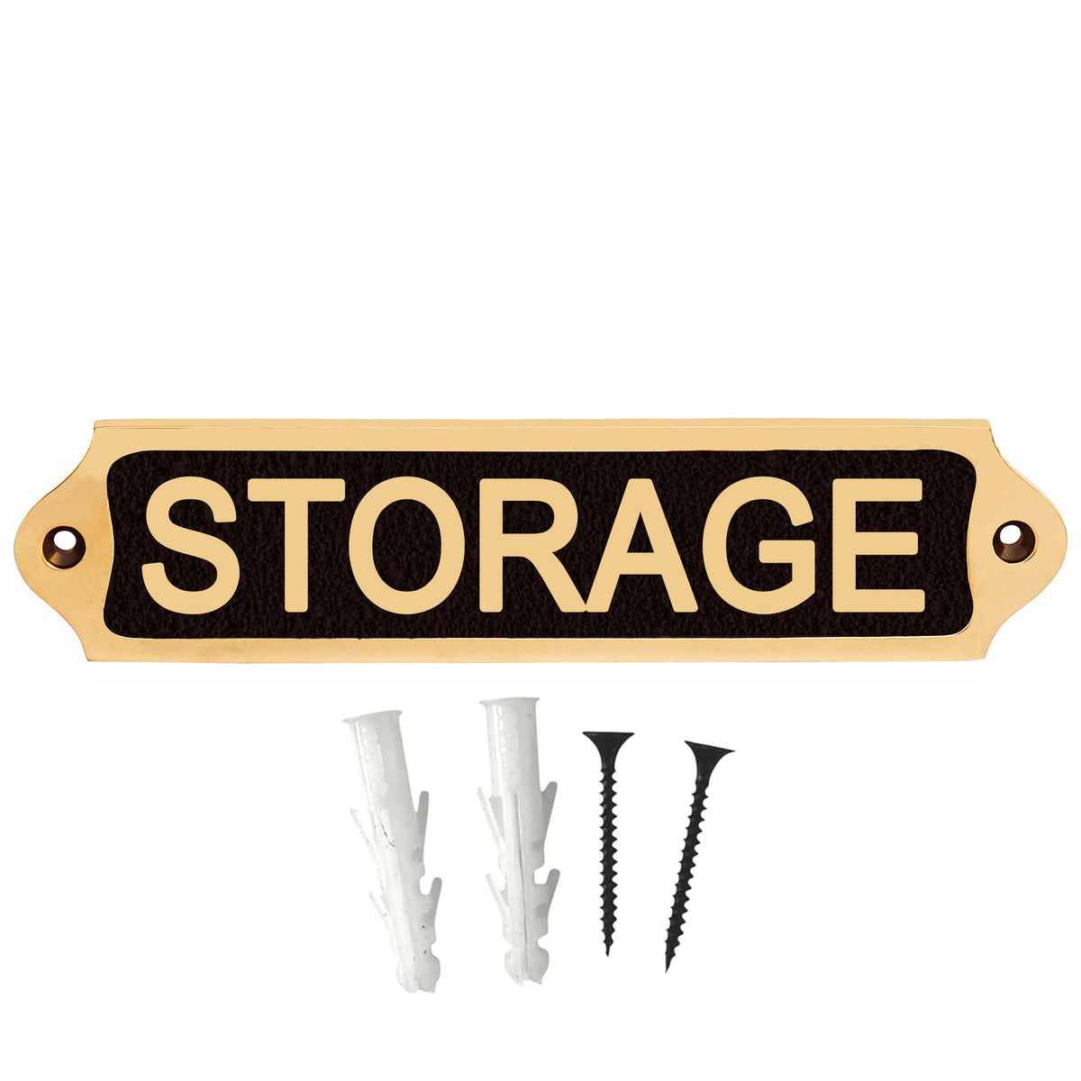 Solid Brass Storage Wall Sign