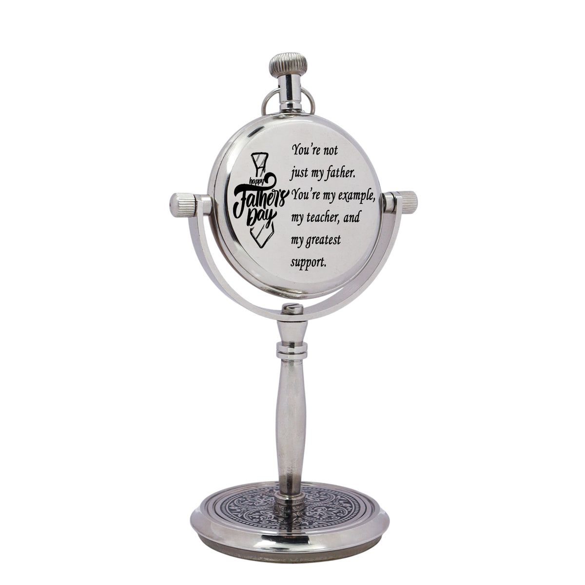 Personalised Chrome Desk Clock for Father's Day Gift
