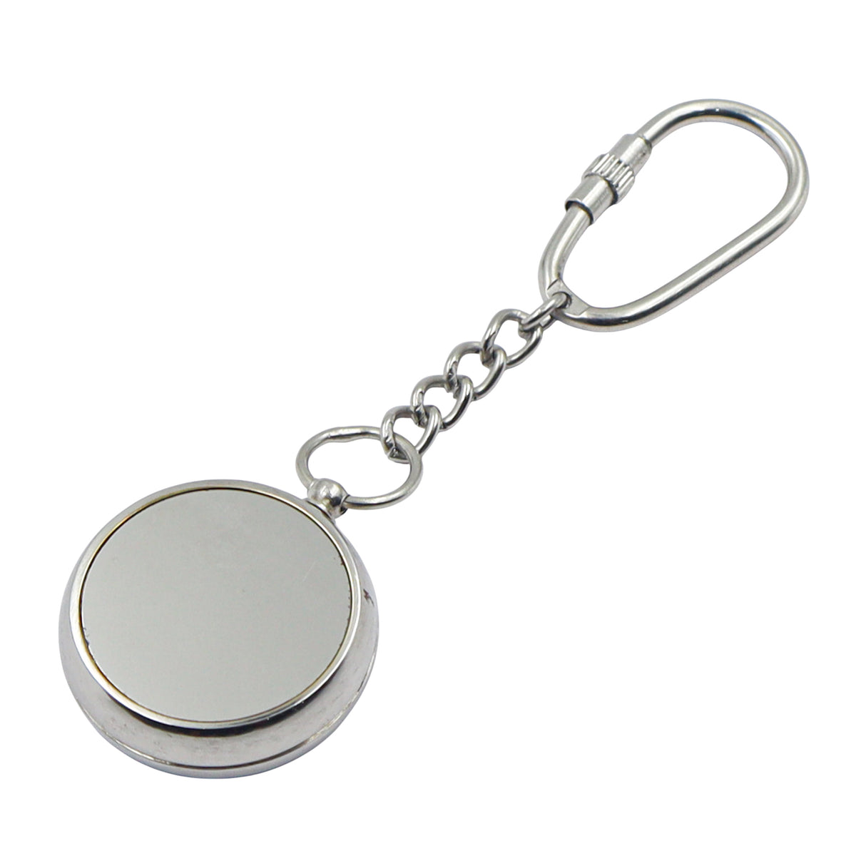 Personalized Chrome Compass Keyring