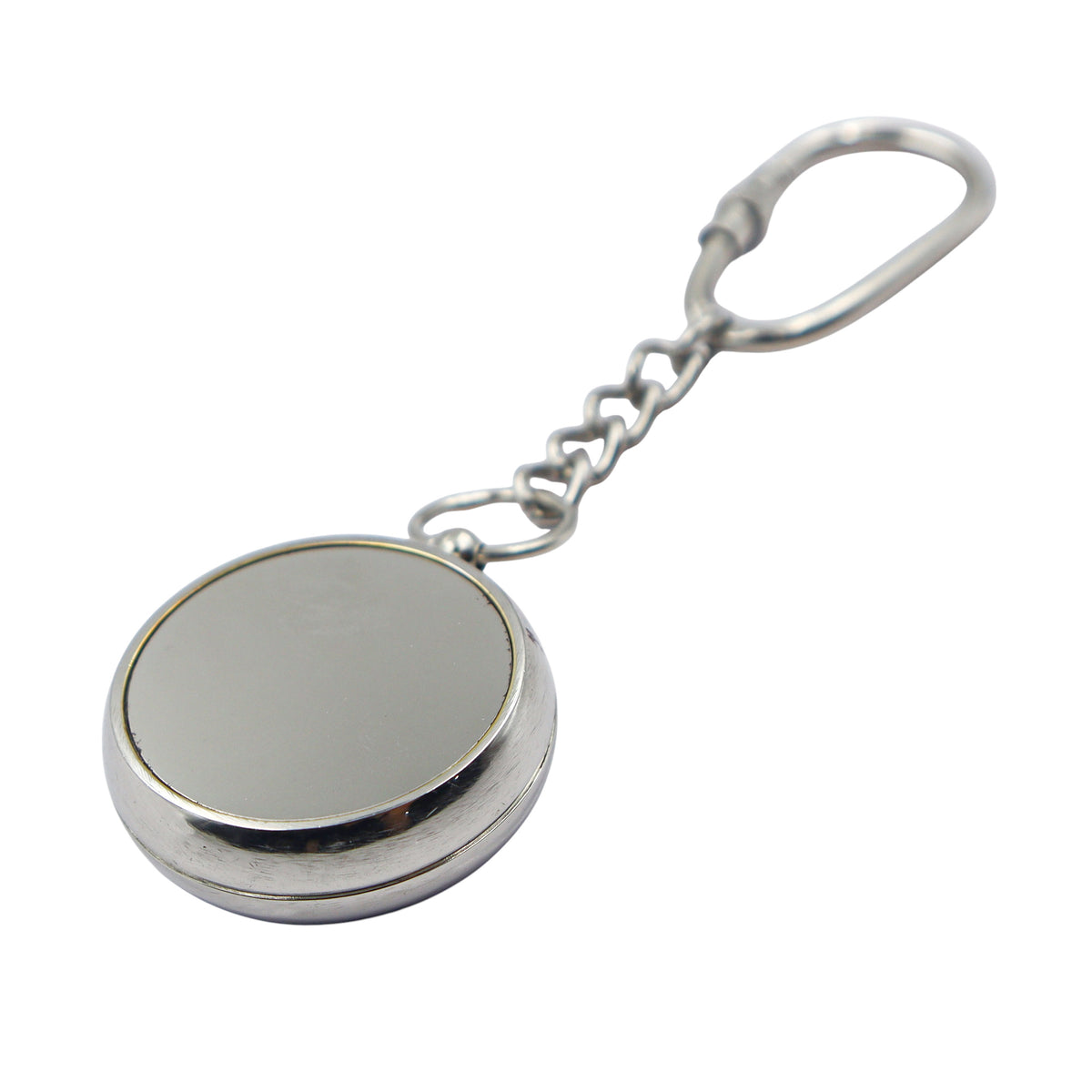 Personalized Chrome Compass Keyring
