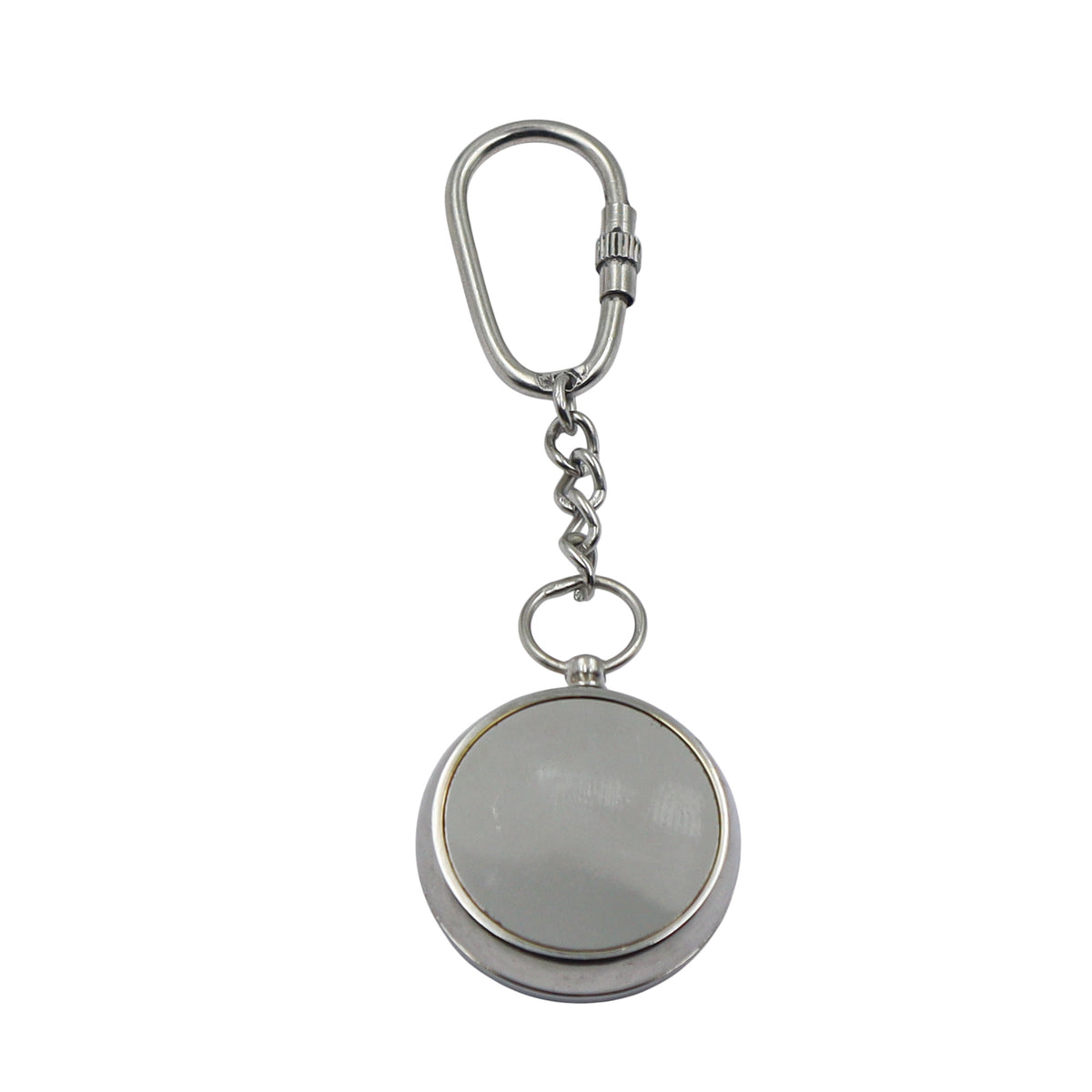 Personalized Chrome Compass Keyring