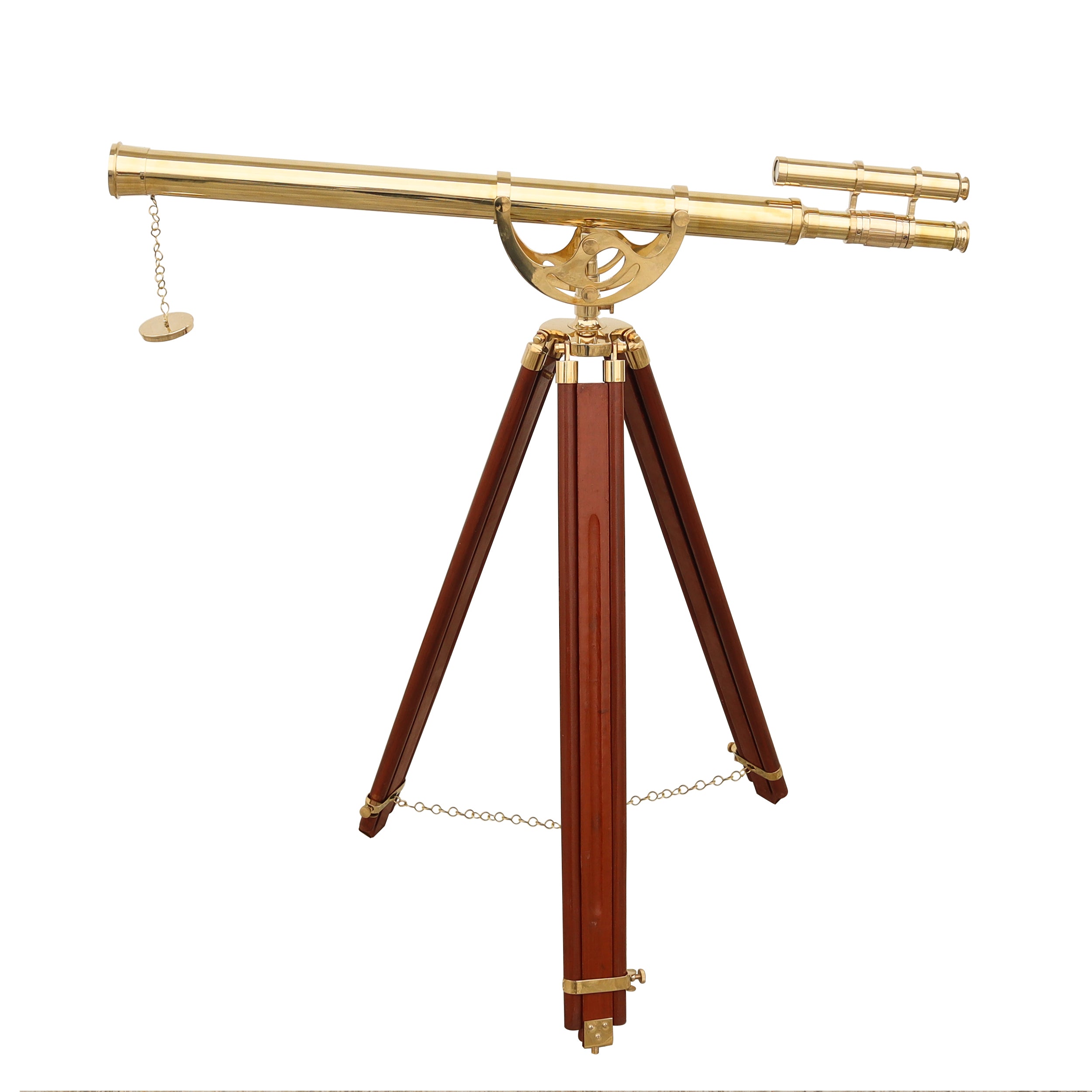 60-Inch Vintage Style Nautical Telescope with Wooden Stand