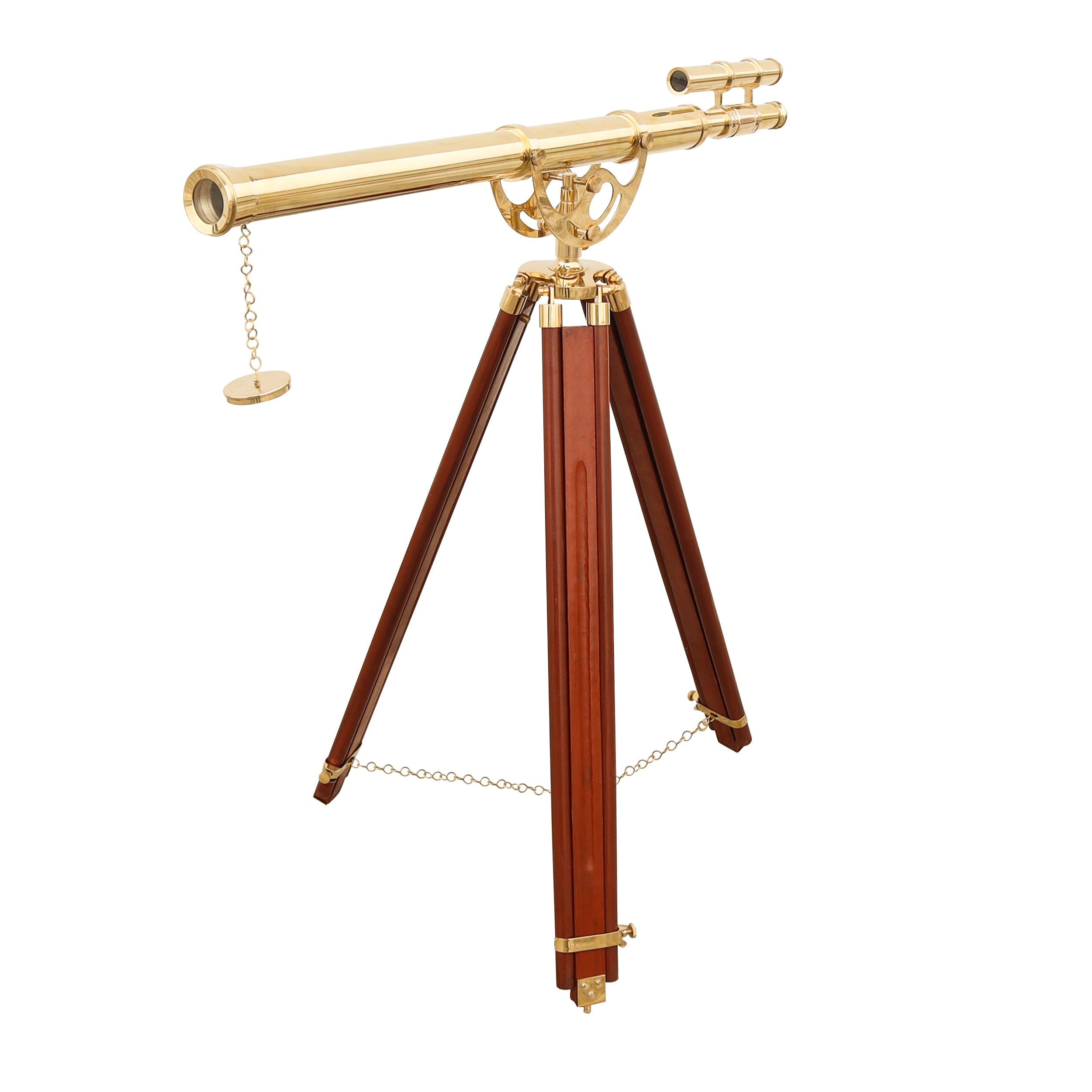 60-Inch Vintage Style Nautical Telescope with Wooden Stand
