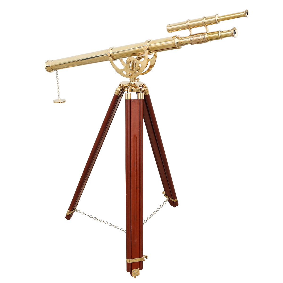 60-Inch Vintage Style Nautical Telescope with Wooden Stand