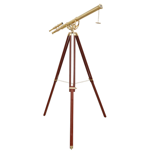 60-Inch Vintage Style Nautical Telescope with Wooden Stand