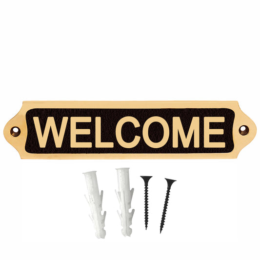 Brass Welcome Door Plaque
